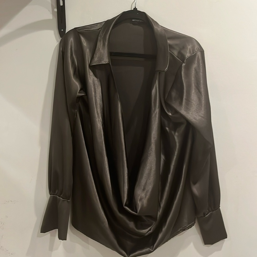 PrettyLittleThing satin long sleeve